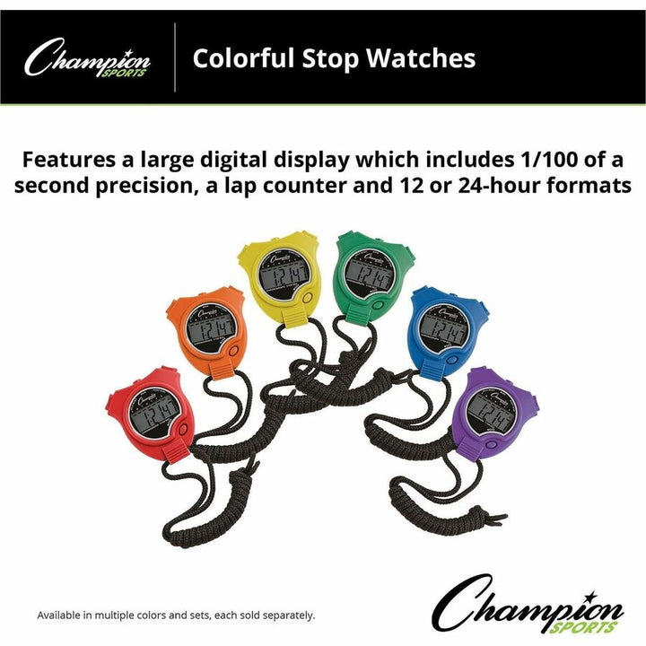 Image of Champion Sports 910SET Stop Watch Set, Sports, Digital, Quartz, 6 / Set