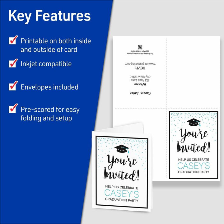 Image of Avery® Quarter-Fold Card, 4-1/4"x5-1/2", 20 Cards/PK, White