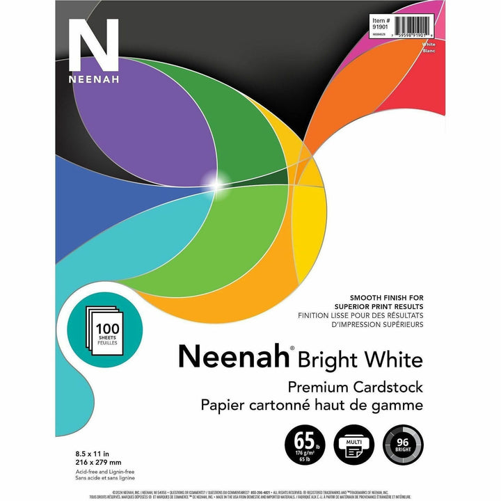 Image of Wausau Papers Cardstock Paper, 65 lb., 8-1/2"x11", 100/PK, White