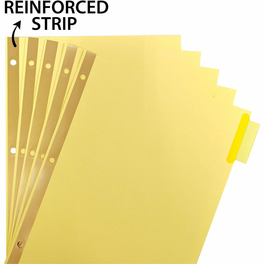 Image of Business Source Insertable Tab Indexes,11"x8-1/2",5/ST,Buff Paper/Multi