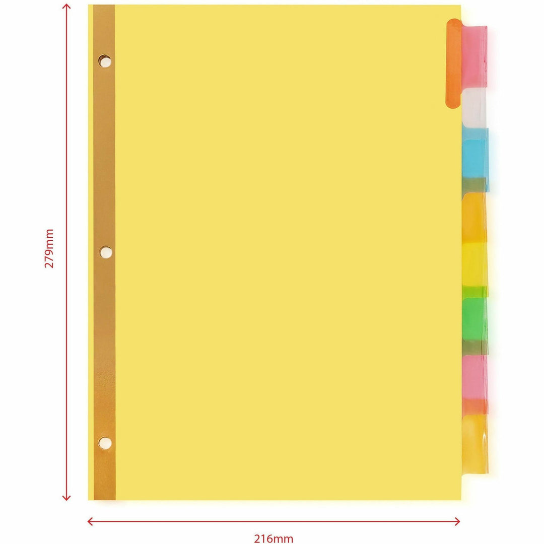 Image of Business Source Insertable Tab Indexes,11"x8-1/2",8/ST,Buff Paper/Multi