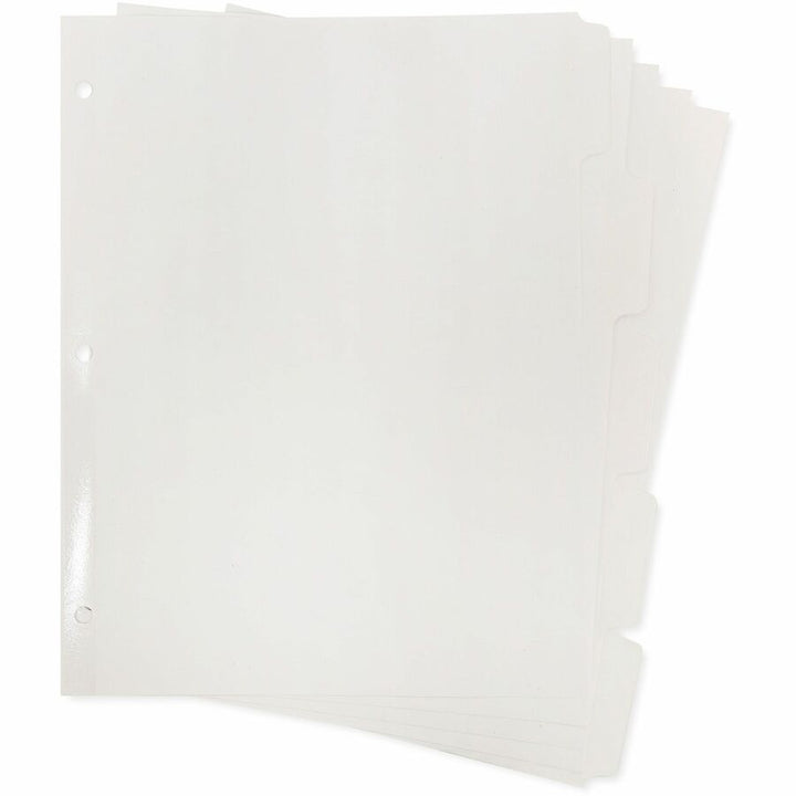 Image of Business Source Erasable Tab Indexes, 3HP, 11"x8-1/2", 5/ST, White