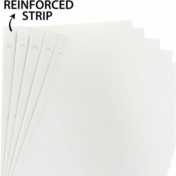 Image of Business Source Erasable Tab Indexes, 3HP, 11"x8-1/2", 5/ST, White