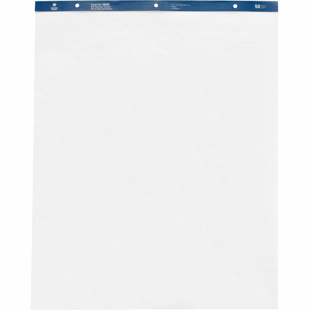 Image of Business Source Standard Easel Pads, Plain, 27"x34", 50 Sheets, 4/CT, White