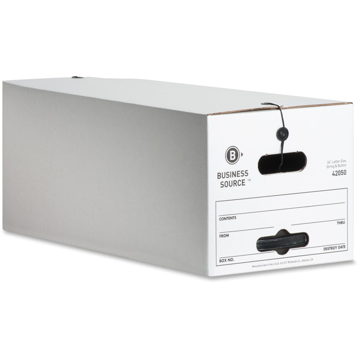 Image of Business Source Storage Boxes, Letter, 350 lbs., 12"x24"x10", 12/CT, White