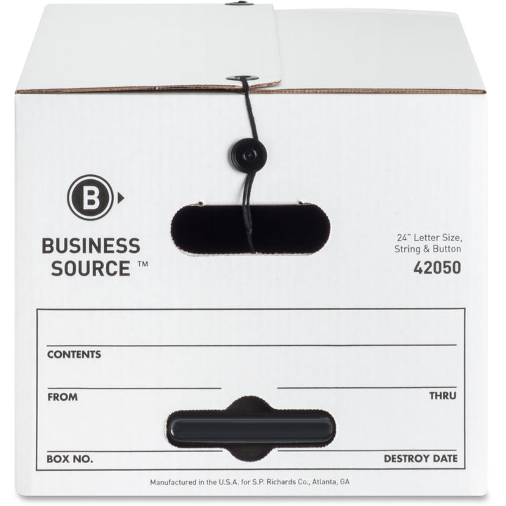 Image of Business Source Storage Boxes, Letter, 350 lbs., 12"x24"x10", 12/CT, White