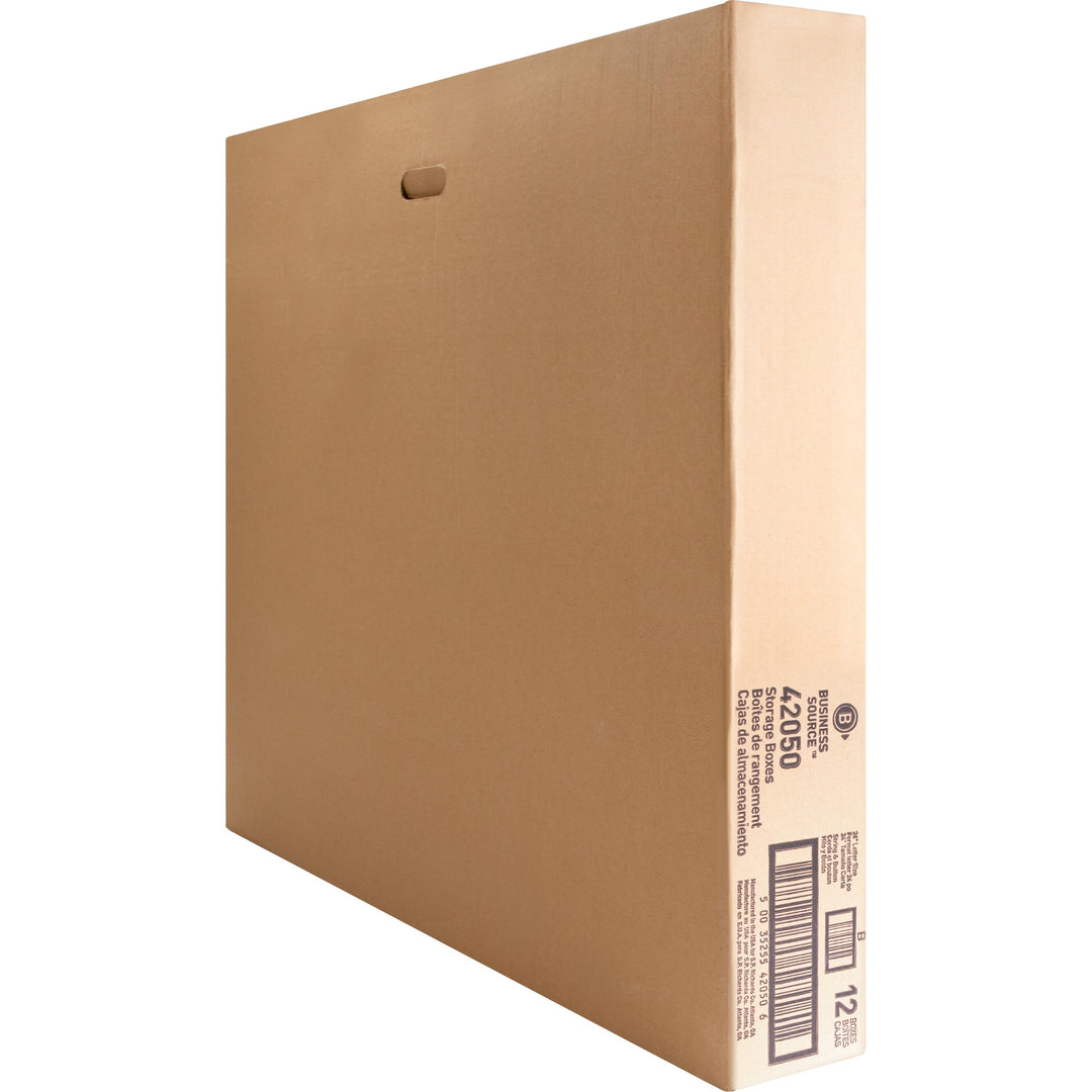 Image of Business Source Storage Boxes, Letter, 350 lbs., 12"x24"x10", 12/CT, White