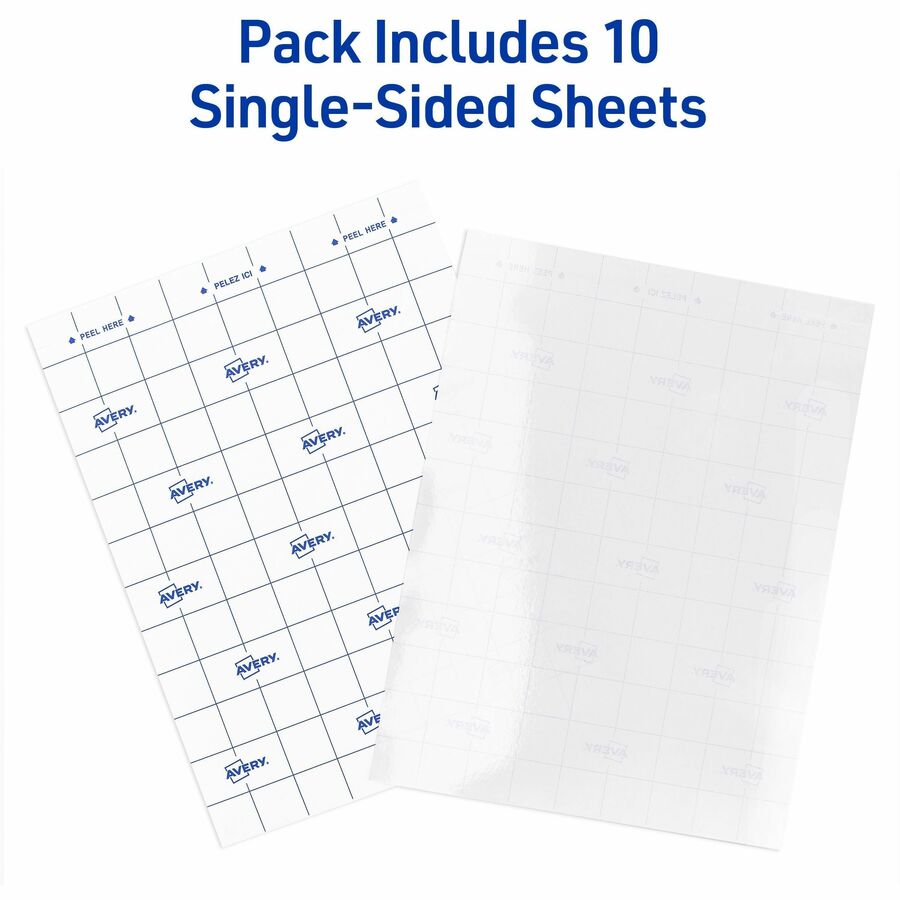 Image of Avery® Clear Self-Adhesive Laminating Sheets, 3 Mil, 9" X 12", Matte Clear, 10/pack