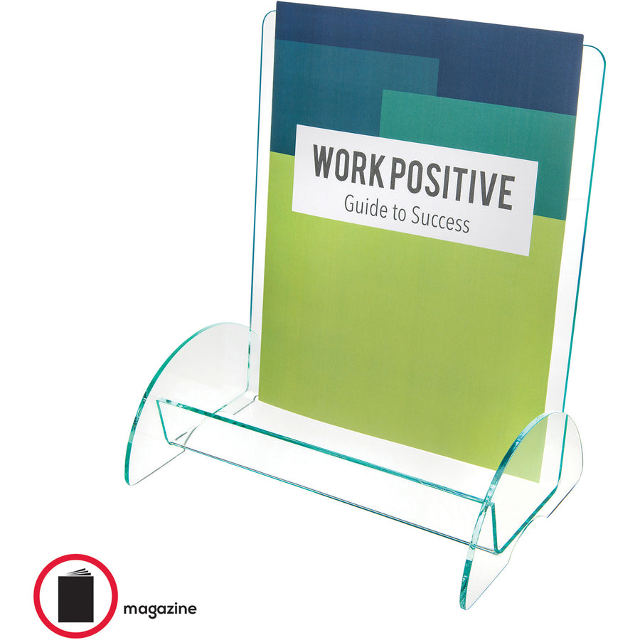 Image of deflecto® Euro-Style Docuholder, Magazine Size, 9.81w X 6.31d X11h, Green Tinted
