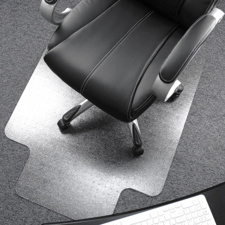 Image of Floortex® Chairmat, Low/Med Pile, Lip 10"x25", 48"x53", Clear