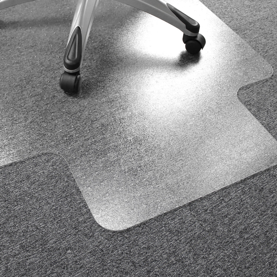 Image of Floortex® Chairmat, Low/Med Pile, Lip 10"x25", 48"x53", Clear