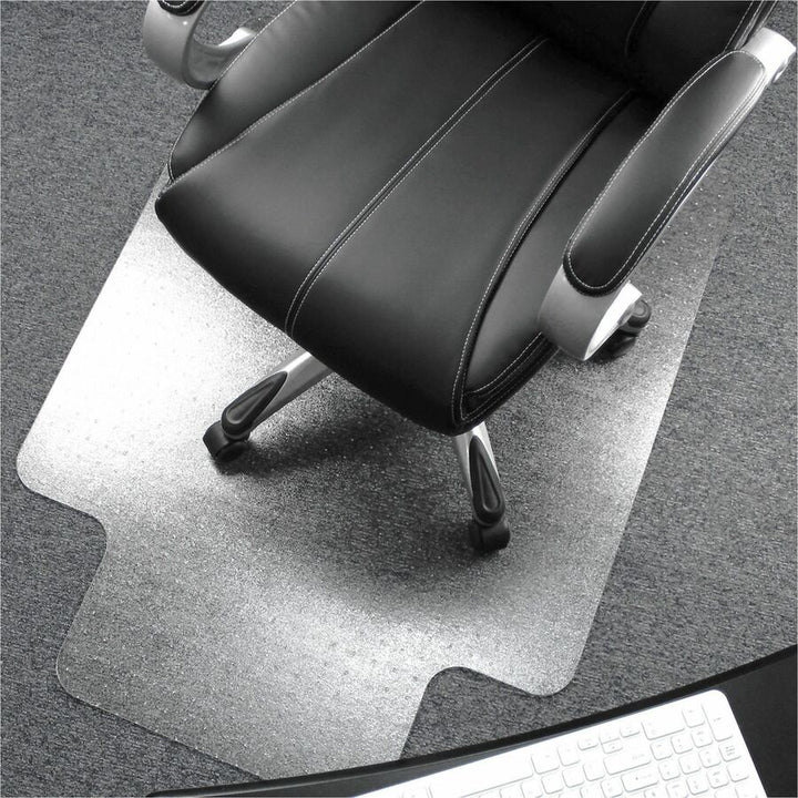 Image of Floortex® Chairmat, Low/Med Pile, Lip 10"x25", 48"x53", Clear