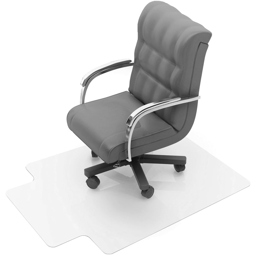 Image of Floortex® Chairmat, Low/Med Pile, Lip 10"x25", 48"x53", Clear