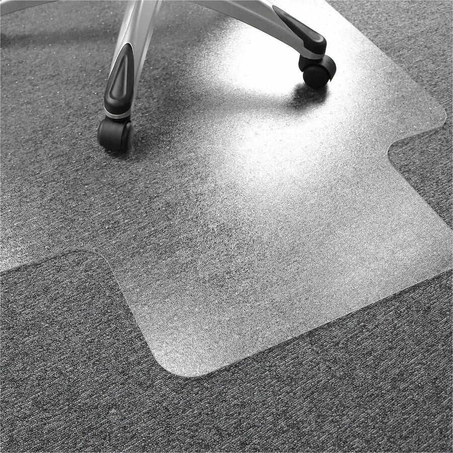 Image of Floortex® Chairmat, Low/Med Pile, Lip 10"x25", 48"x53", Clear