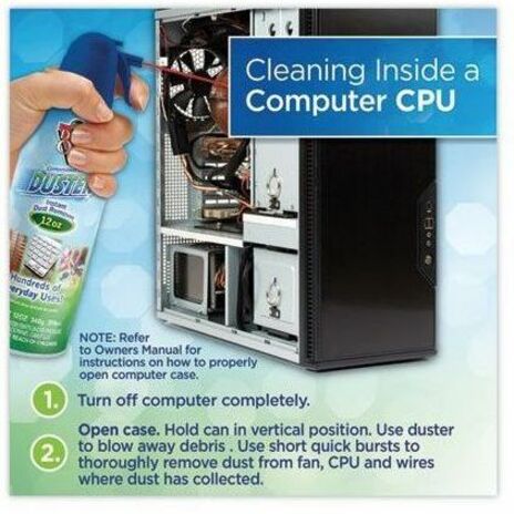 Image of Dust-Off DPSXL12 Air Duster, For Computer Equipment, Printer Accessories, 12 fl oz, 12 / Carton
