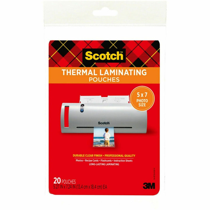 Image of Scotch® Laminating Pouches, 5 Mil, 5" X 7", Gloss Clear, 20/pack