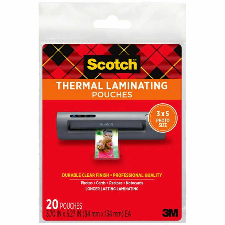 Image of Scotch® Laminating Pouches, 5 Mil, 5.38" X 3.75", Gloss Clear, 20/pack