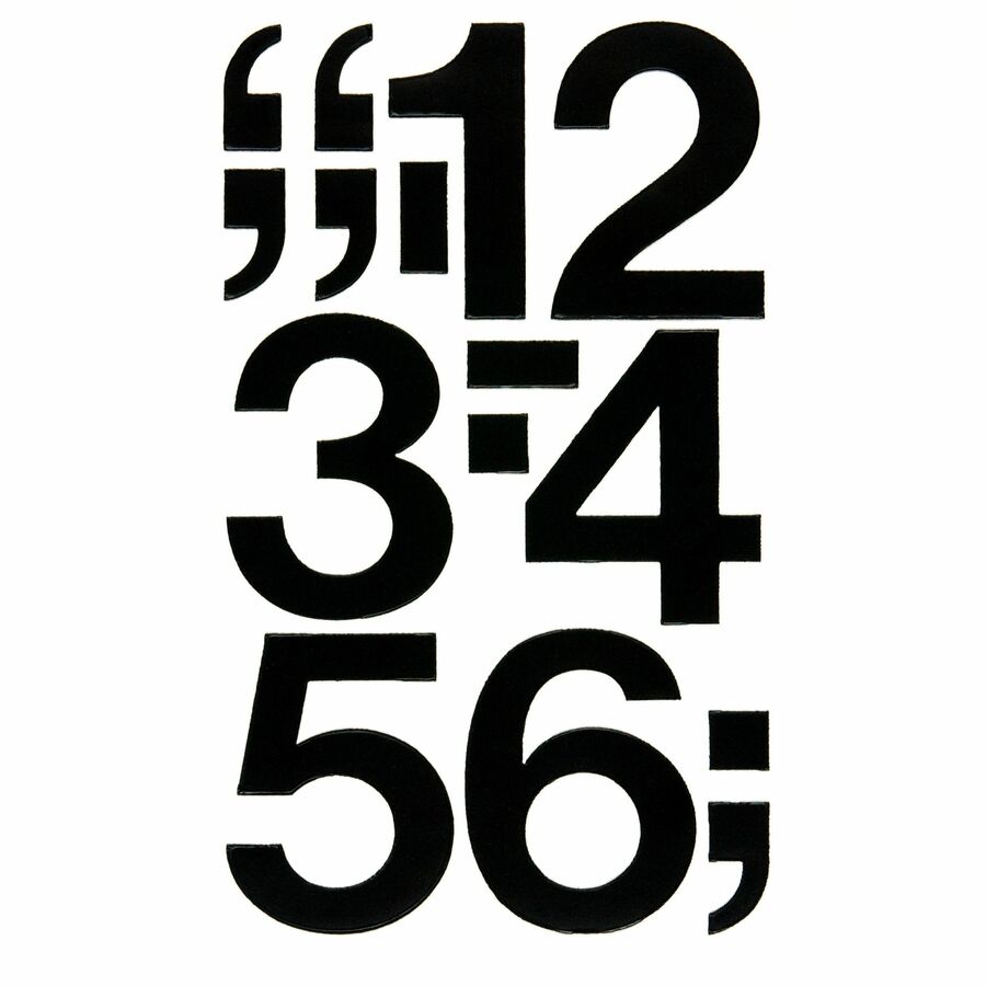 Image of Chartpak® Press-On Vinyl Self-Adhesive Numbers, 3" Tall, Black Characters, 10/Pack