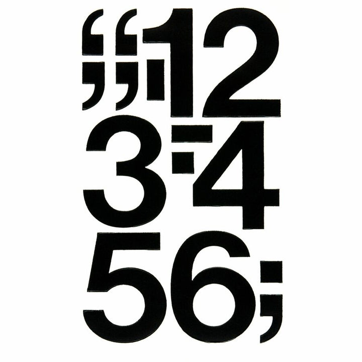 Image of Chartpak® Press-On Vinyl Self-Adhesive Numbers, 3" Tall, Black Characters, 10/Pack