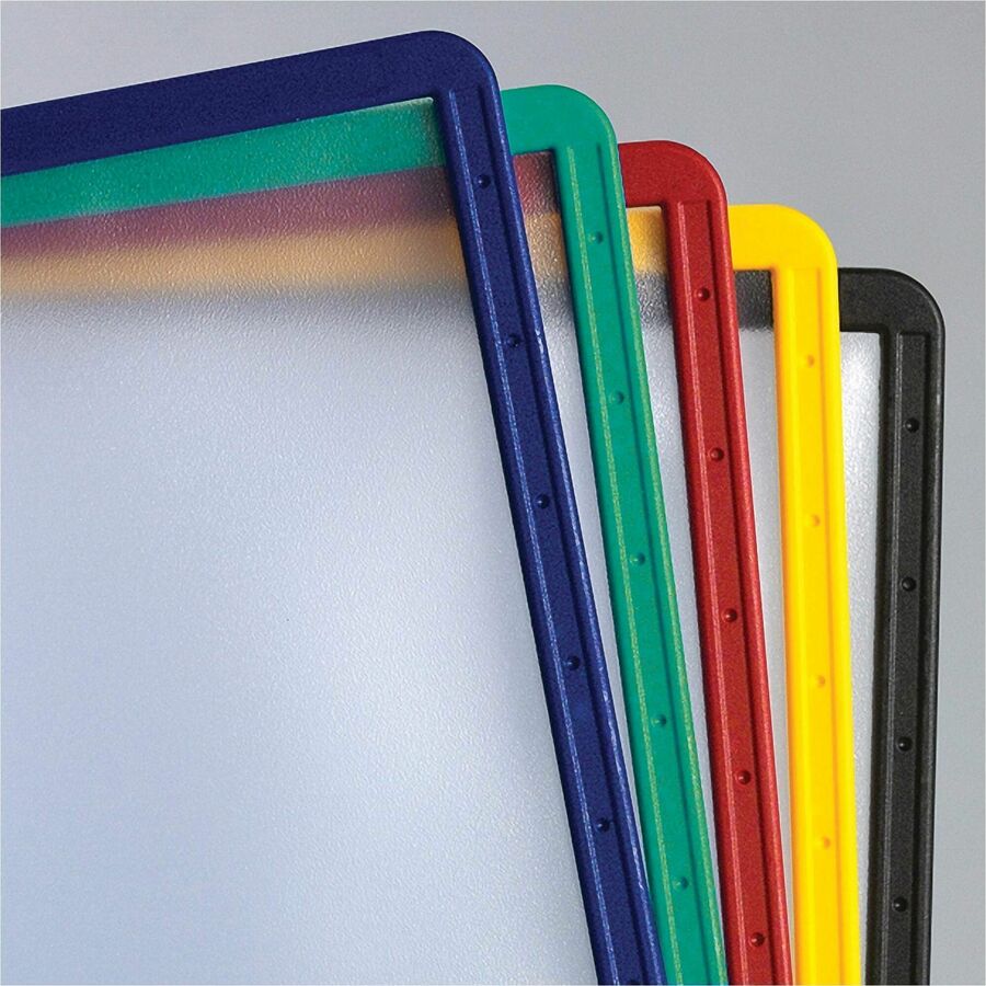Image of Durable® SHERPA Vario Replacement Panels, 1 Section, Clear Panel Assorted Color Borders, 5/Pack