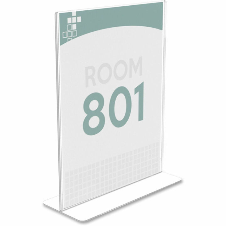 Image of deflecto® Superior Image Double Sided Sign Holder, 8.5 x 11 Insert, Clear