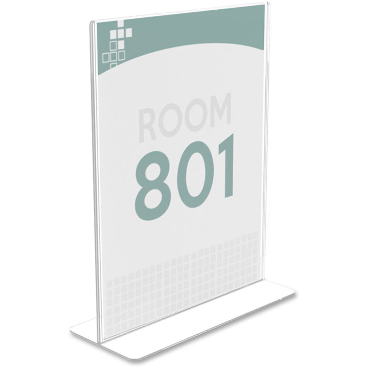 Image of deflecto® Superior Image Double Sided Sign Holder, 8.5 x 11 Insert, Clear