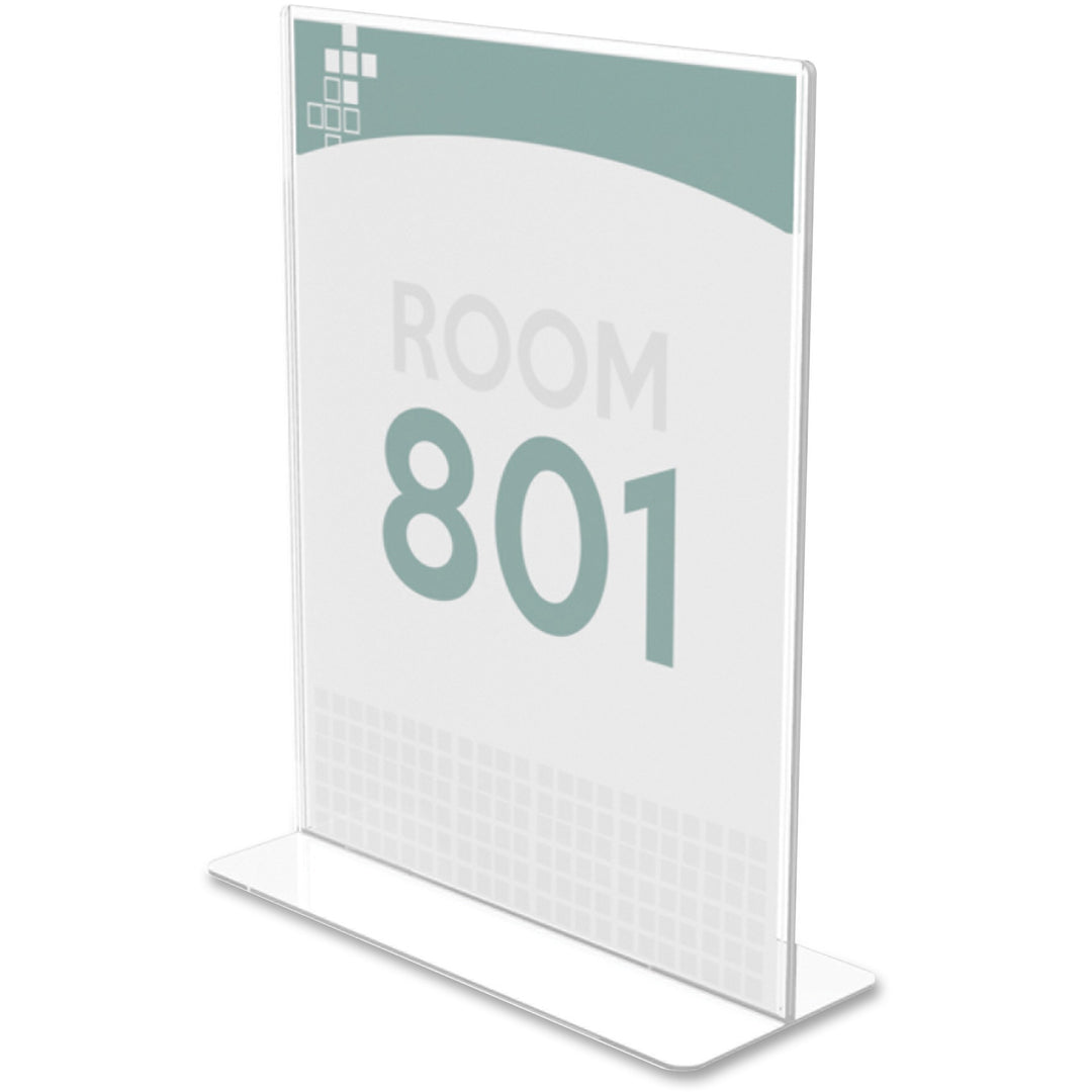 Image of deflecto® Superior Image Double Sided Sign Holder, 8.5 x 11 Insert, Clear