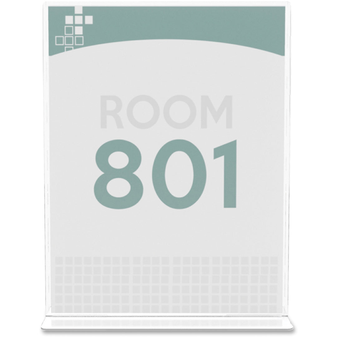 Image of deflecto® Superior Image Double Sided Sign Holder, 8.5 x 11 Insert, Clear