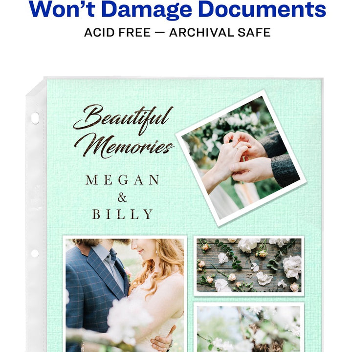 Image of Avery® Clear Mixed Format Photo Album Pages, 10ct (13401), 4" W x 6" Length, 3-ring Binding, 10 / Pack
