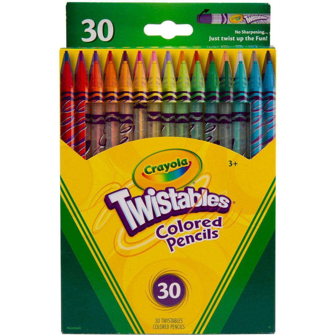 Image of Crayola 687409 Twistables Colored Pencils, Assorted Lead, Clear Plastic Barrel, 30 / Set