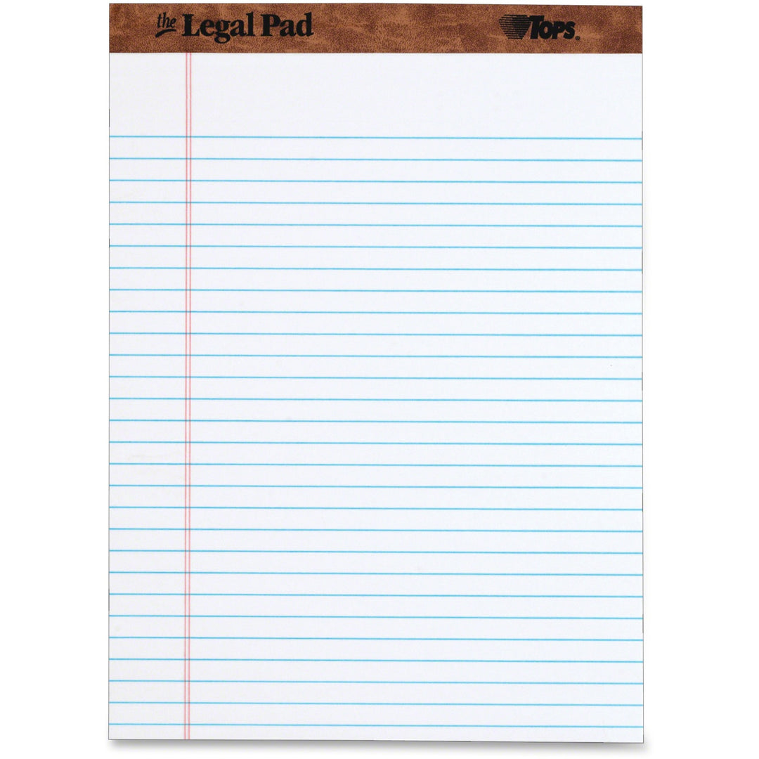 Image of TOPS 75330 The Legal Pad, Letter, Letter, 8 1/2" x 11" Sheet Size, White Paper, 1 Each