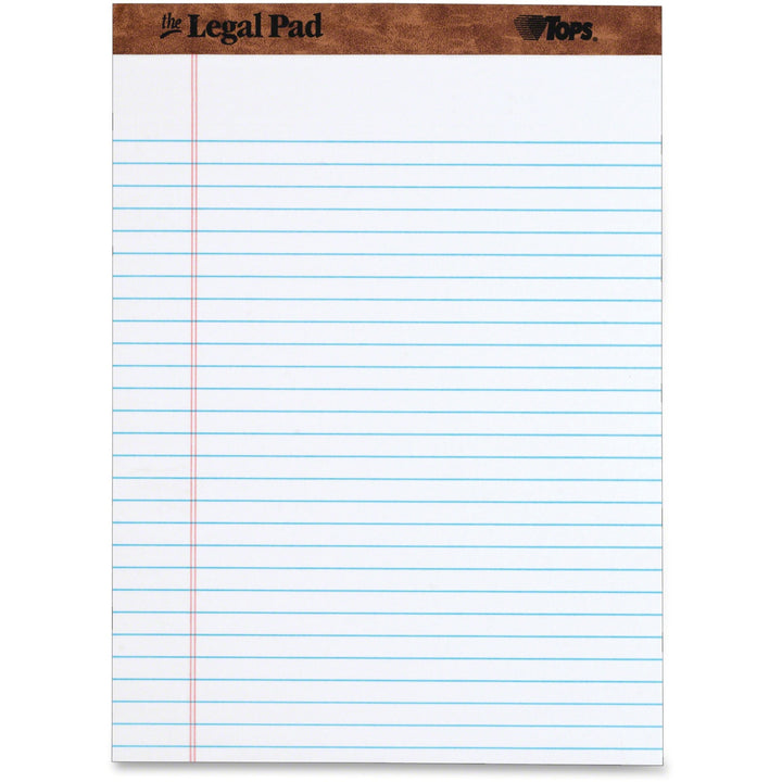 Image of TOPS 75330 The Legal Pad, Letter, Letter, 8 1/2" x 11" Sheet Size, White Paper, 1 Each