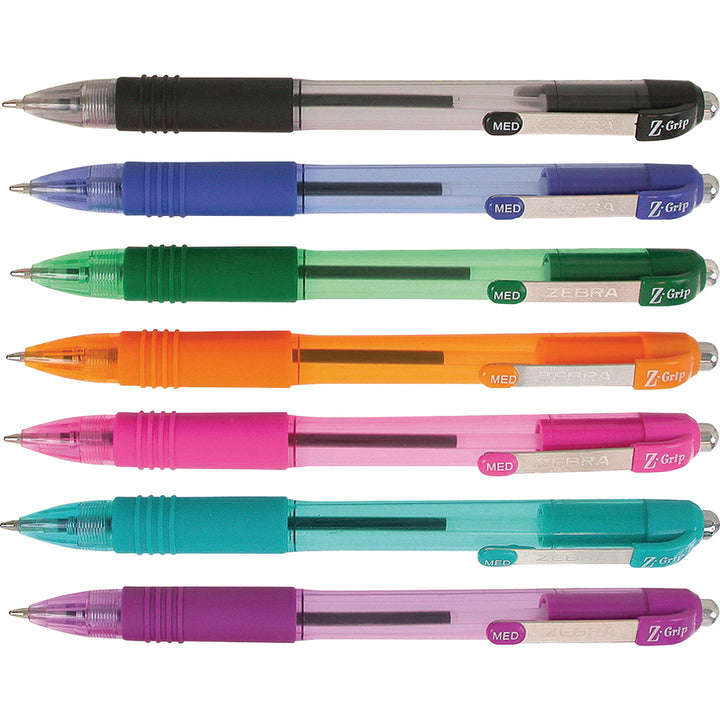 Image of Zebra® Ballpoint Pen, Retractable, 1.0mm Pt, 7/PK, Assorted