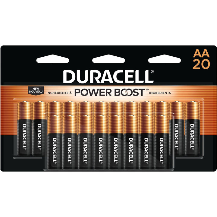 Image of Duracell MN1500B20 Coppertop Alkaline AA Batteries, For Multipurpose, AA, 1.5 V DC, 20 / Pack
