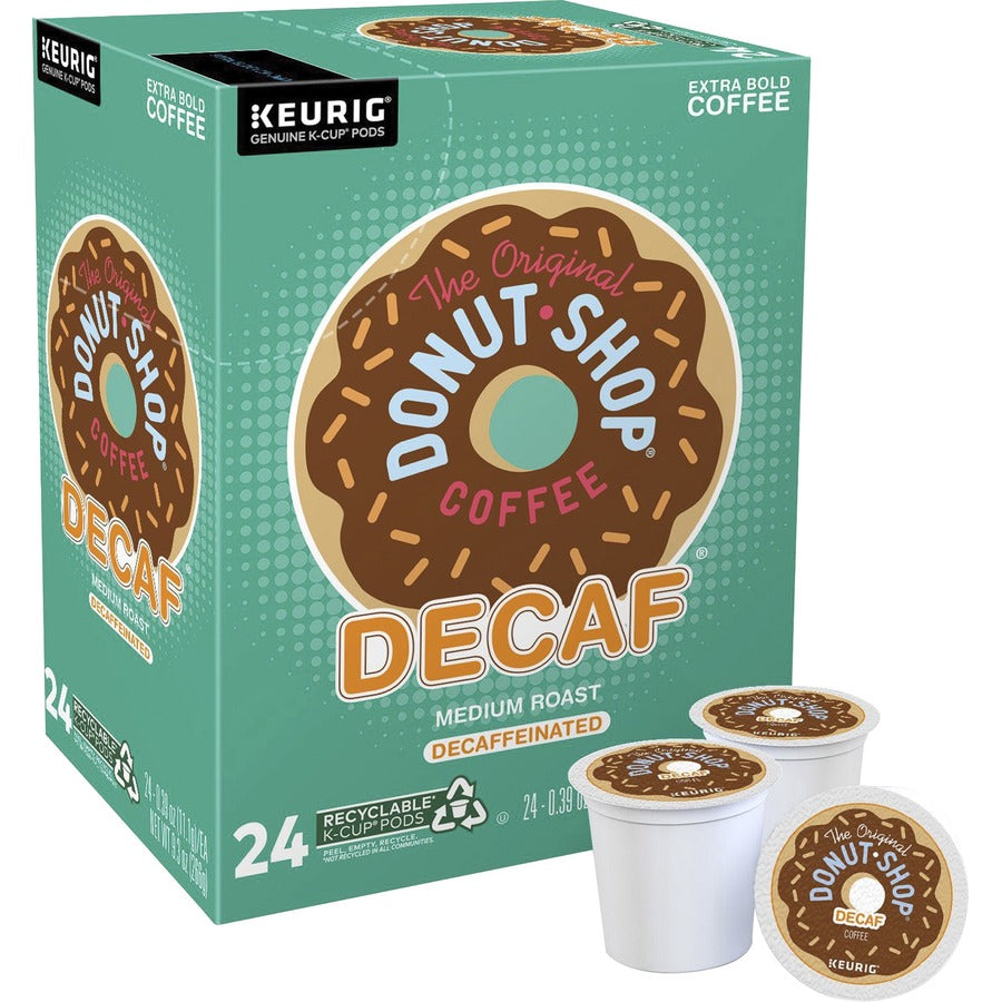 Image of The Original Donut Shop® 60224-101 Decaf Coffee, Compatible with Keurig Brewer, Medium, K-Cup, Decaffeinated, 24 / Box