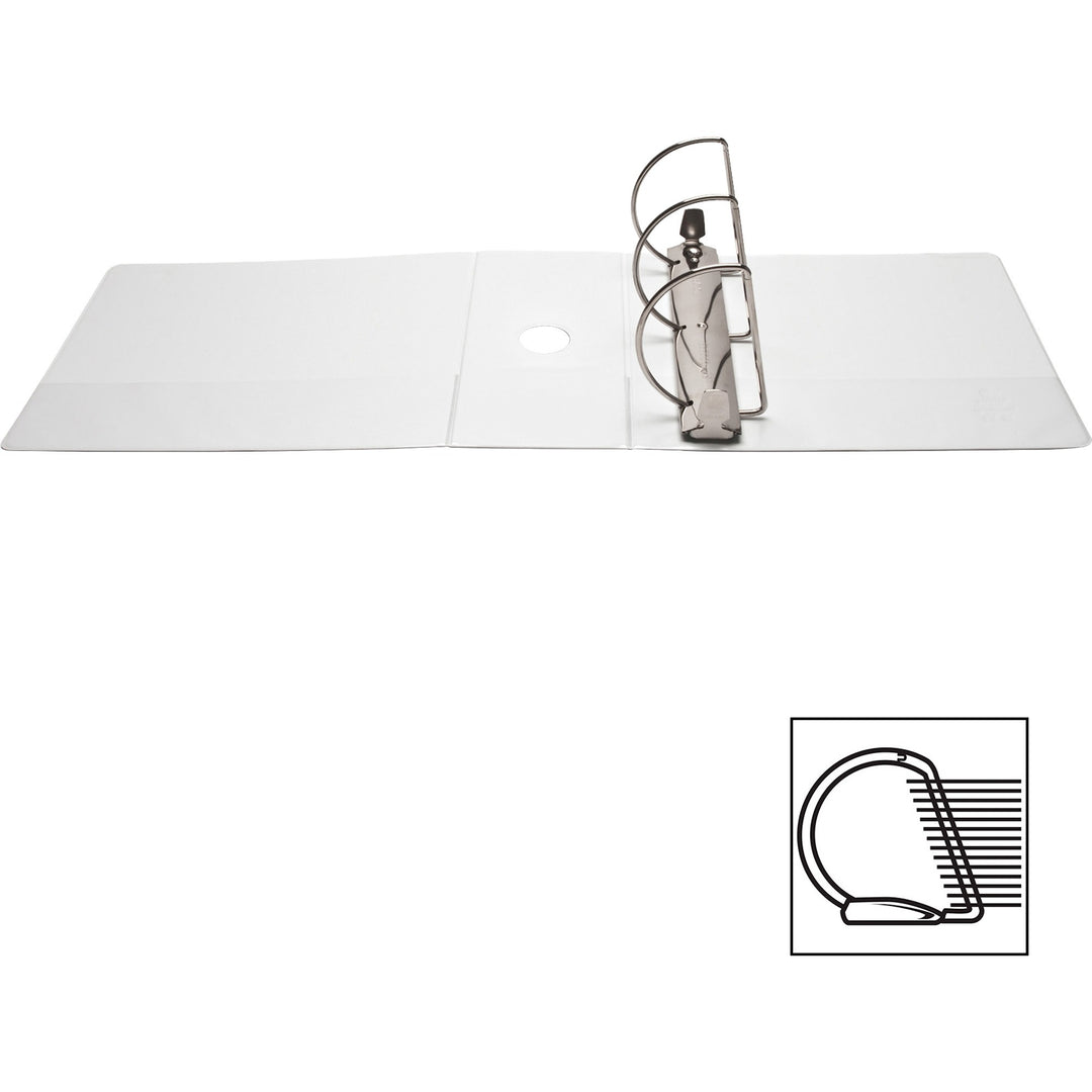 Image of Business Source D-Ring Binder, w/Pockets, 5" Cap, 8-1/2"x11", White