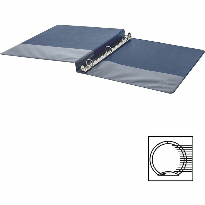 Image of Business Source Binder, Round Rings, 1/2" Cap, 8-1/2"x11", Dark Blue