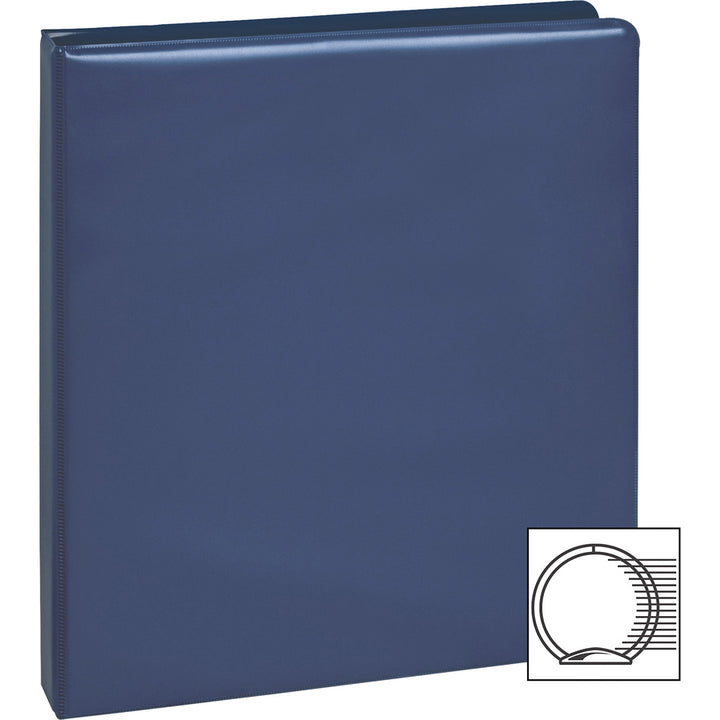 Image of Business Source Binder, Round Rings, 1/2" Cap, 8-1/2"x11", Dark Blue