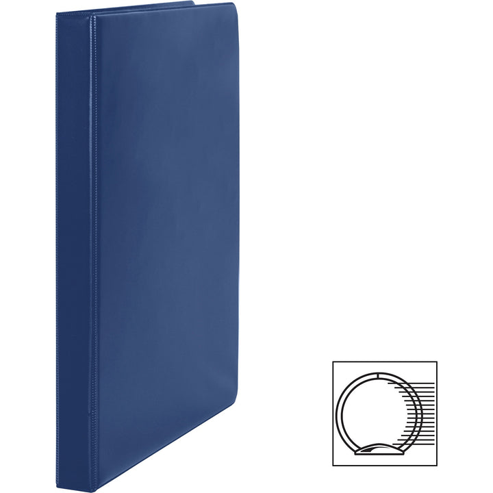Image of Business Source Binder, Round Rings, 1/2" Cap, 8-1/2"x11", Dark Blue