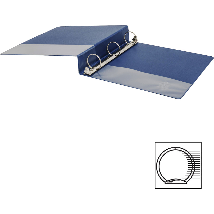 Image of Business Source Binder, Round Rings, 1-1/2" Cap, 8-1/2"x11", Dark Blue
