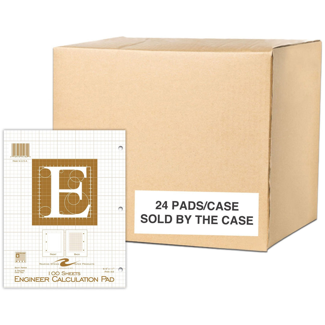 Image of Roaring Spring® Engineer Calculation Pad, 100 Sheet, 8-1/2"x11"x3/10", Buff