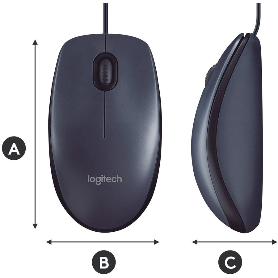 Image of Logitech® B100 Optical Usb Mouse, Usb 2.0, Left/right Hand Use, Black