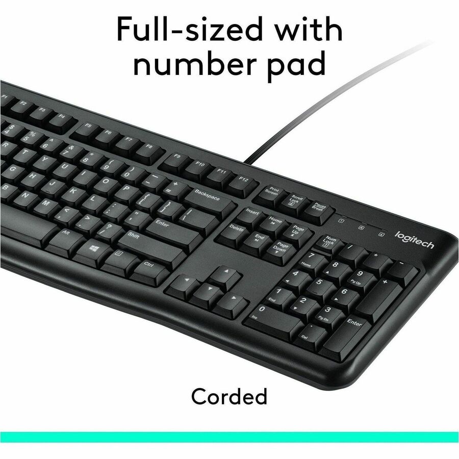 Image of Logitech® Mk120 Wired Keyboard + Mouse Combo, Usb 2.0, Black