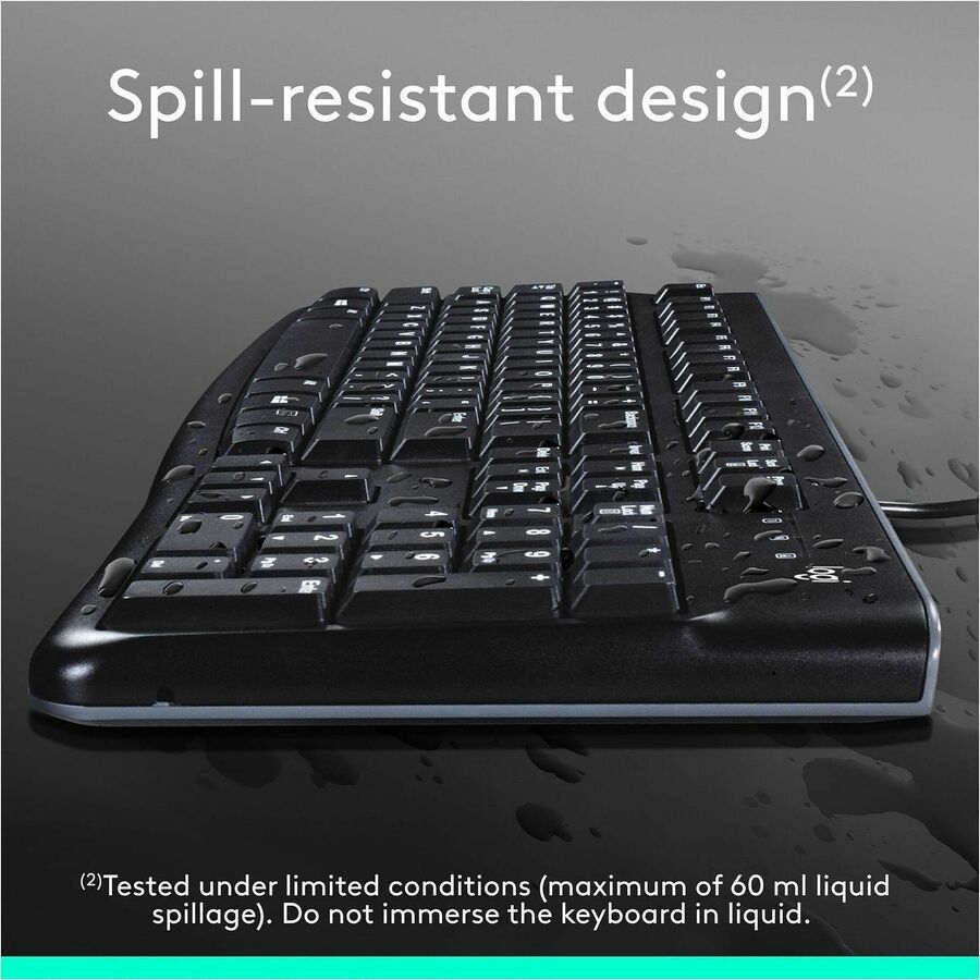 Image of Logitech® Mk120 Wired Keyboard + Mouse Combo, Usb 2.0, Black