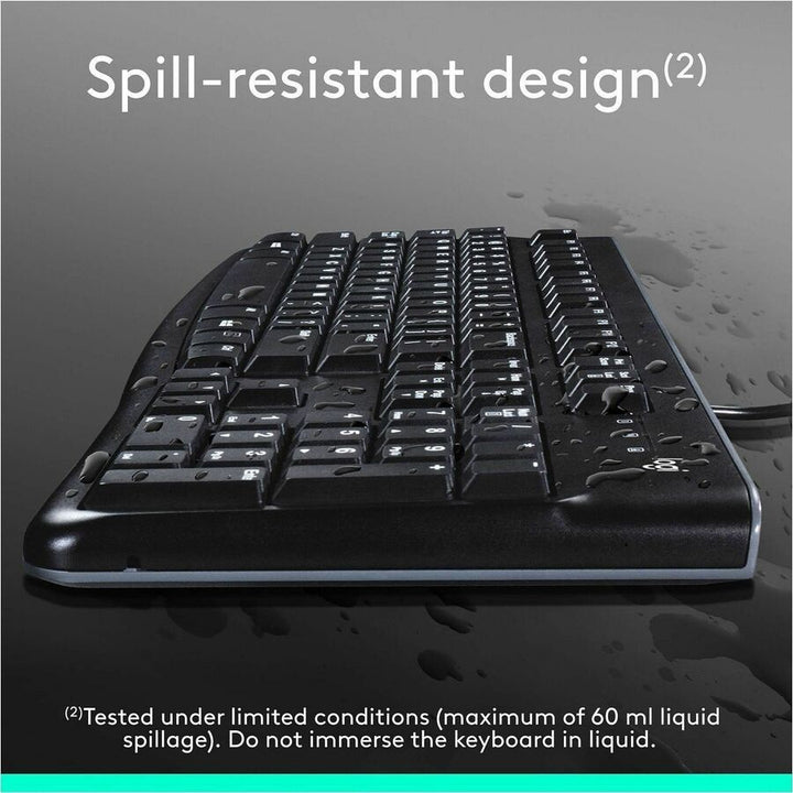 Image of Logitech® Mk120 Wired Keyboard + Mouse Combo, Usb 2.0, Black