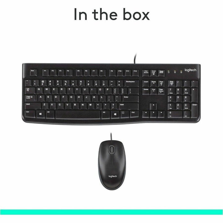 Image of Logitech® Mk120 Wired Keyboard + Mouse Combo, Usb 2.0, Black