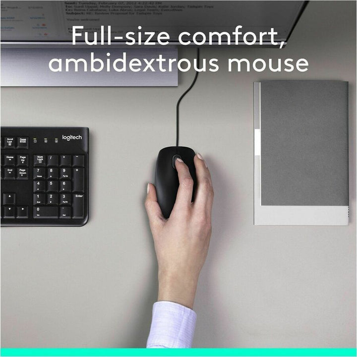 Image of Logitech® Mk120 Wired Keyboard + Mouse Combo, Usb 2.0, Black