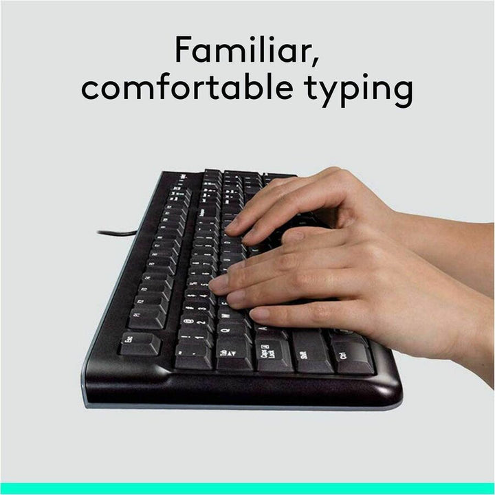 Image of Logitech® Mk120 Wired Keyboard + Mouse Combo, Usb 2.0, Black