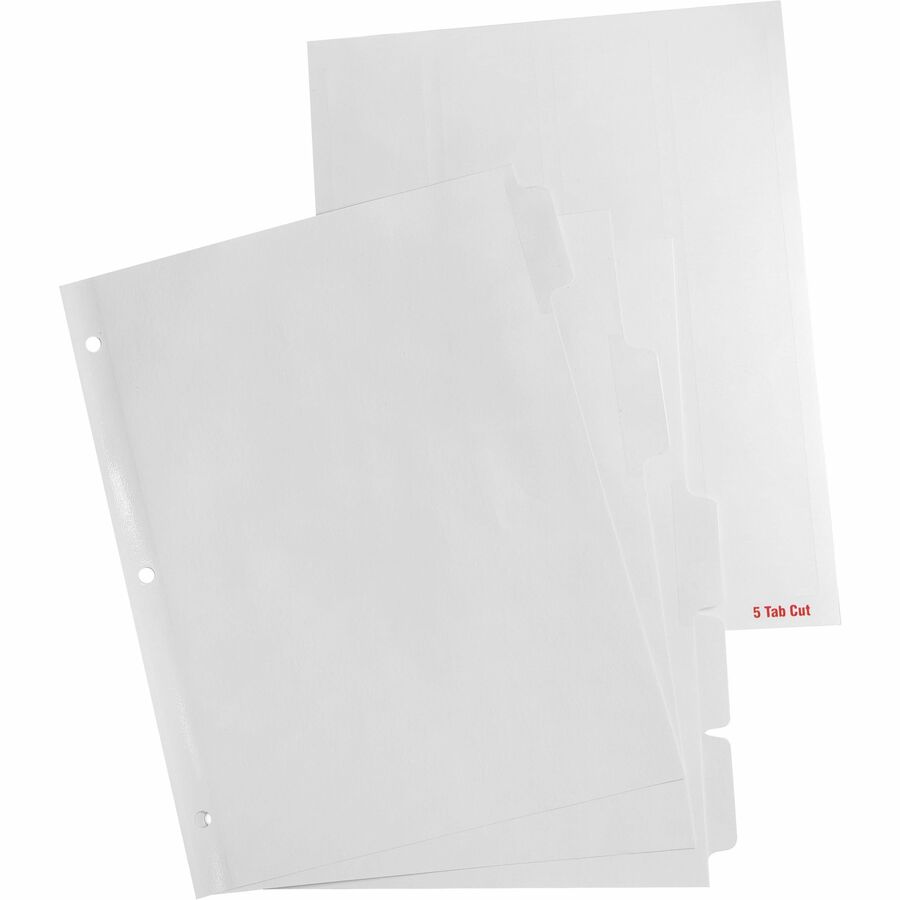 Image of Business Source Index Dividers, 3HP, 5-Tab, 25 ST/BX, 11"x8-1/2", White