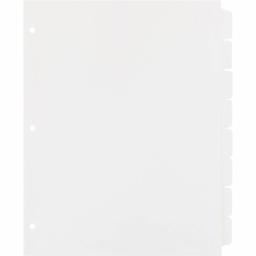 Image of Business Source Index Dividers, 3HP, 8-Tab, 25 ST/BX, 11"x8-1/2", White